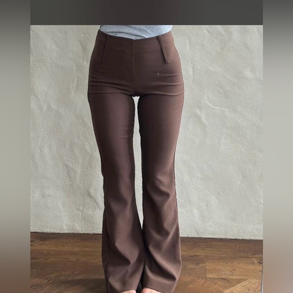 Tiger Mist High-Rise Brown Flare Trousers